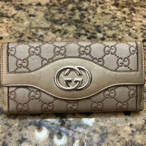 gucci womans gucci organizer metalic wallet